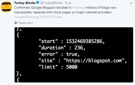 Google'ın Blogspot hizmetine Türkiye'den erişim yasağı geldi