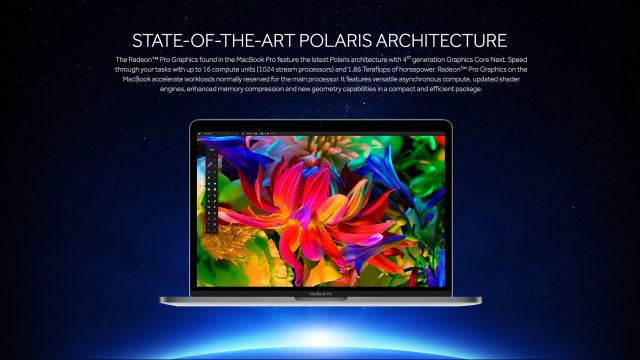 AMD Radeon Pro 400 serisi grafik yongalarını ilk kullanan Apple oldu