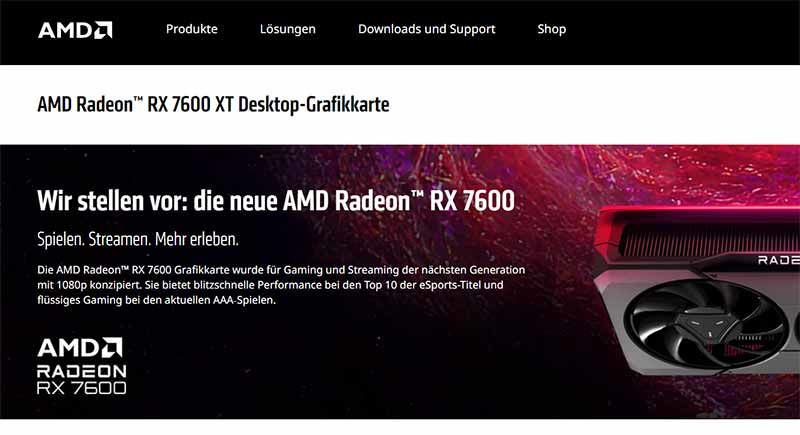 Radeon RX 7600 XT GPU'su yanlışlıkla listelendi