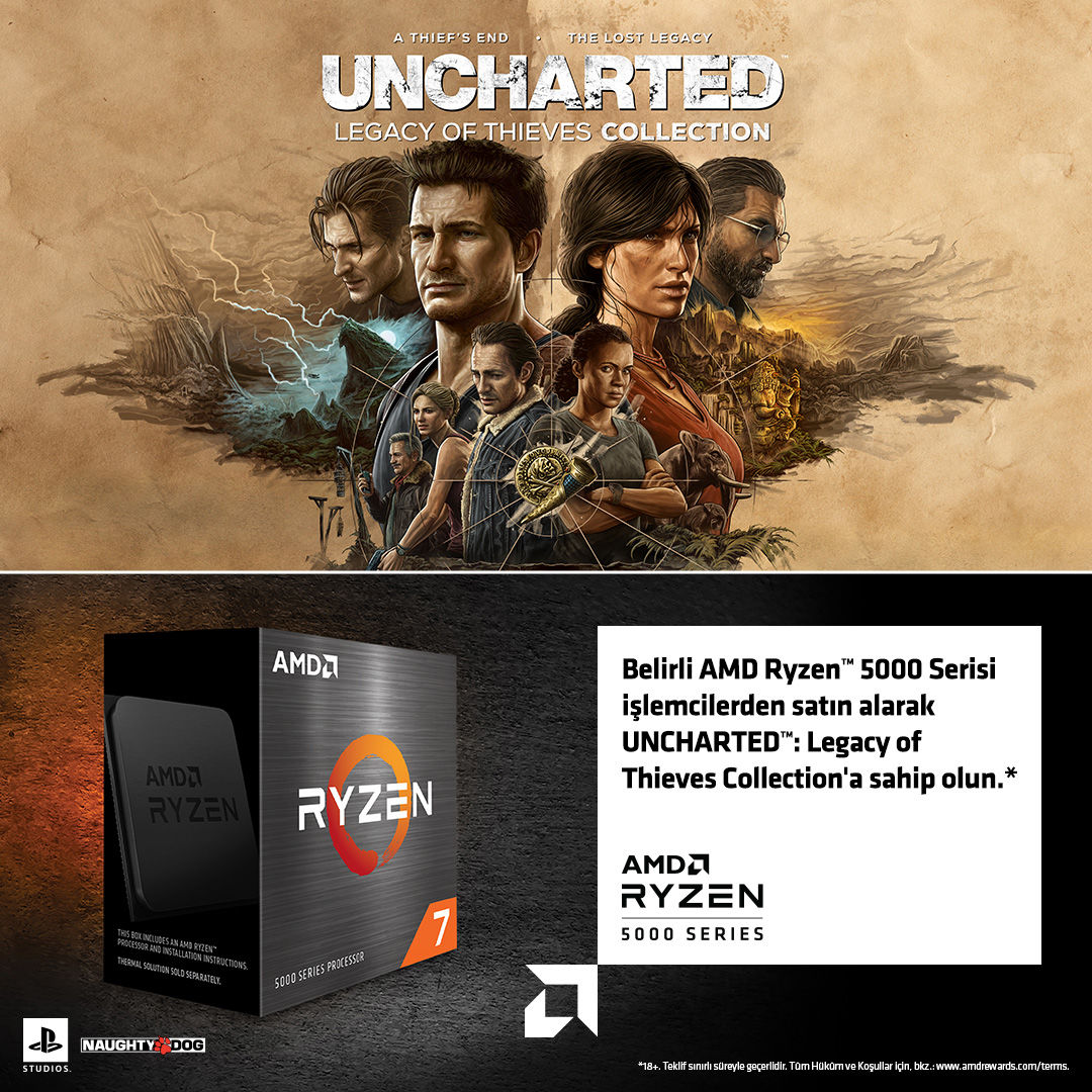 AMD, Ryzen 5000 serisi ile Uncharted PC sürümünü hediye ediyor