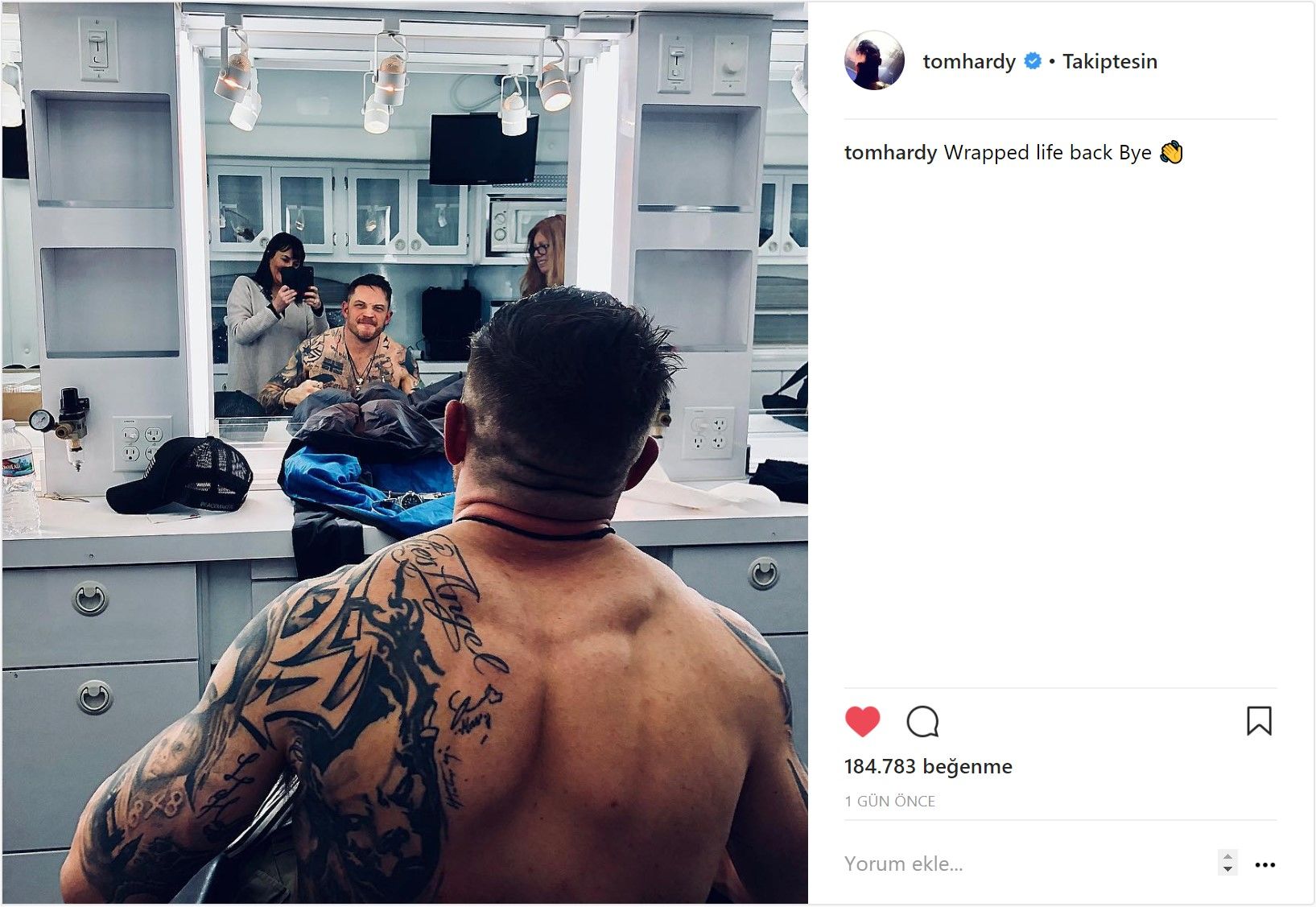 Tom Hardy, Venom'un çekimlerinin tamamlandığını duyurdu!