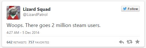 Lizard Squad, şimdi de Steam'e DDOS saldırısı düzenledi