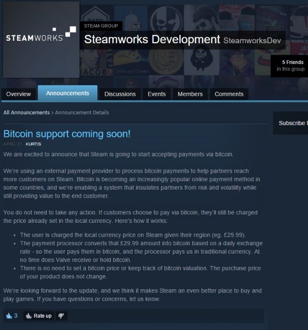 Steam'e Bitcoin ödeme yöntemi geliyor!