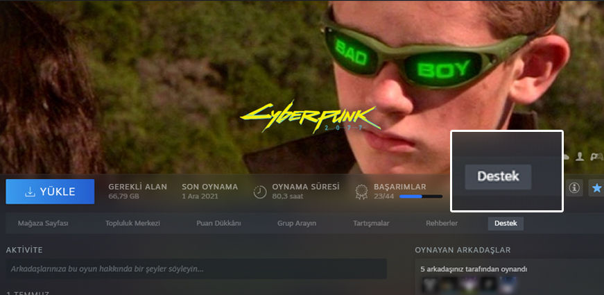 Steam oyun iade etme rehberi adım 1