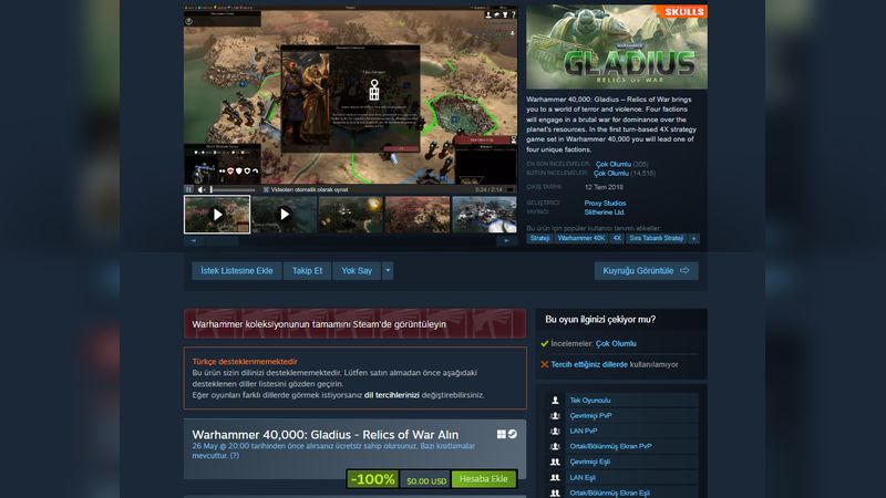 Sevilen Warhammer Oyunu Steam’de Ücretsiz Oldu