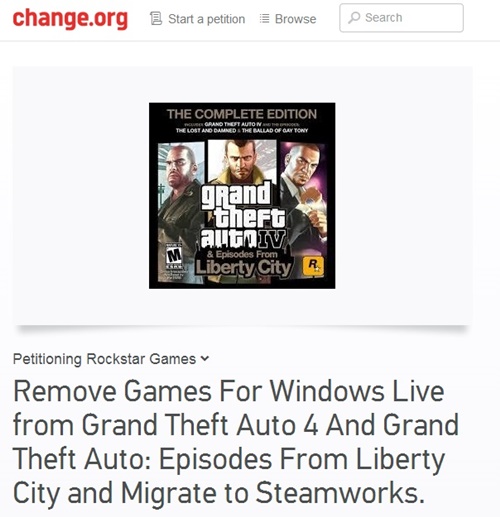 GFWL'ın GTA IV'ten kaldırılması için imza kampanyası başlatıldı!