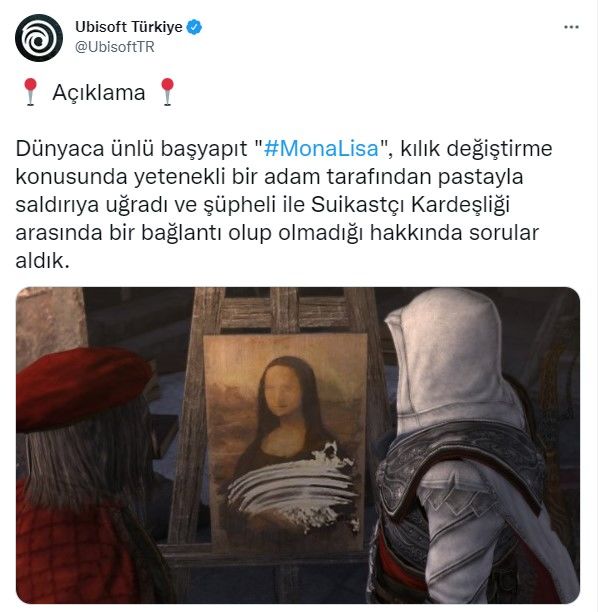Ubisoft: 'Mona Lisa saldırısını Assassin'ler yapmadı'
