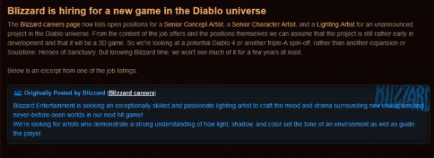 Blizzard, yeni Diablo oyunu için eleman alıyor!