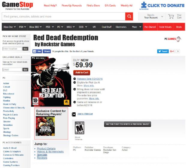 Red Dead Redemption, PC için geliyor!