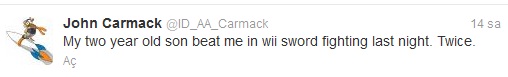 John Carmack, 2 yaşındaki oyuncuya yenildi!