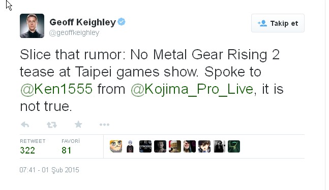 Metal Gear Rising 2 söylentisi yalanlandı!