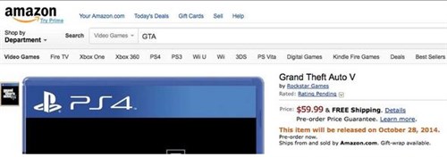 GTA V'in çıkış tarihi Amazon'da göründü!