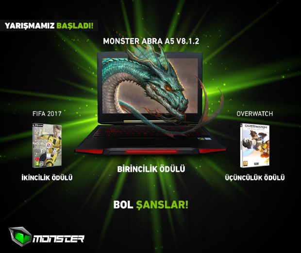 Monster Notebook hediyeli yarışma seni bekliyor