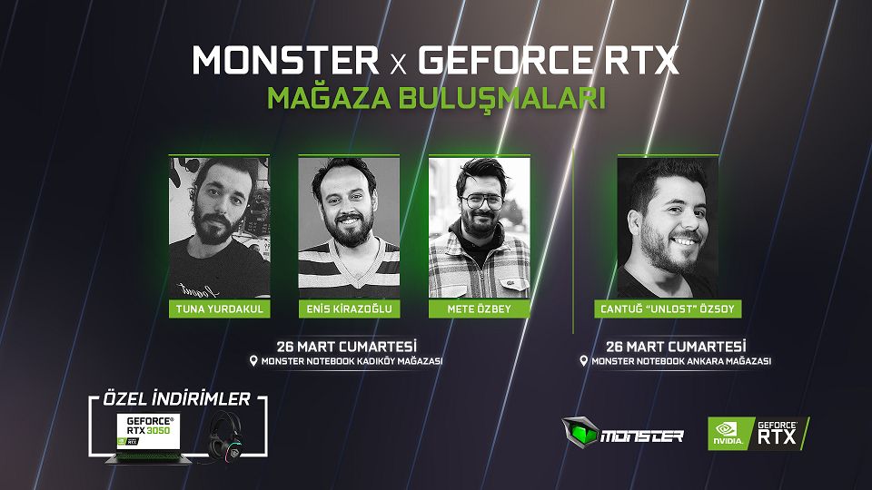 Monster x GeForce RTX mağaza buluşmaları özel indirimlerle başlıyor
