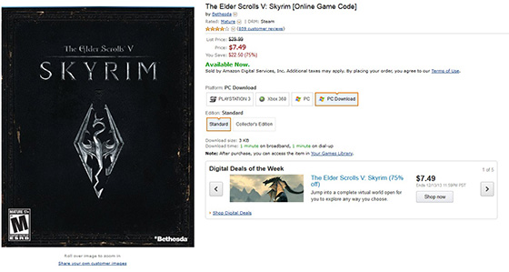 Amazon'da The Elder Scrolls V: Skyrim indirimi!