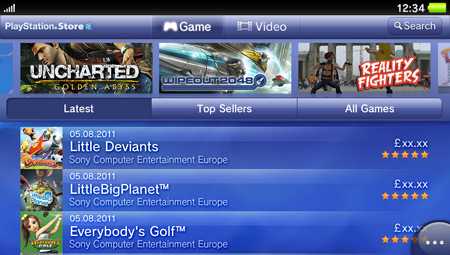 PS Vita PS Store uygulaması