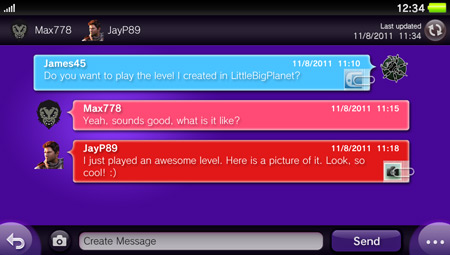PS Vita Group Messaging uygulaması