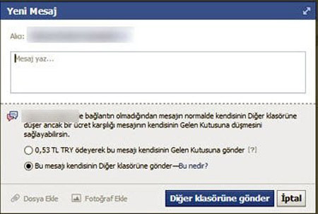 Facebook'ta mesaj göndermek artık ücretli!