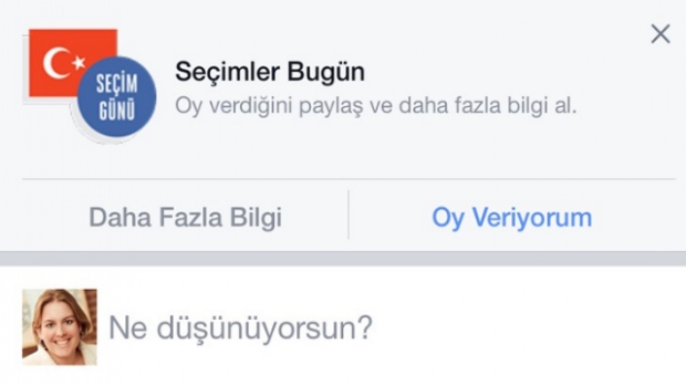 Facebook “Oy Veriyorum” butonunu devreye sokuyor