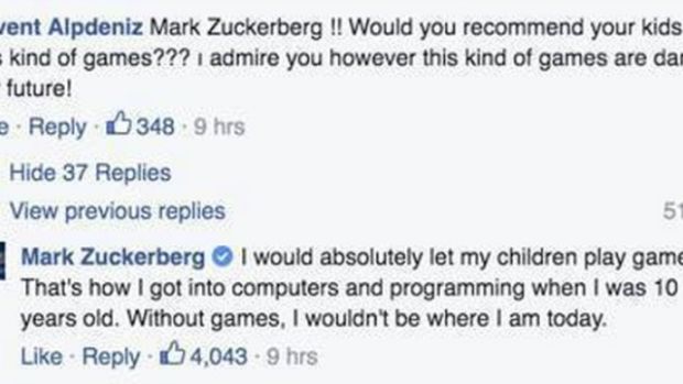 Zuckerberg: "Beni buralara getiren oyunlar oldu!"