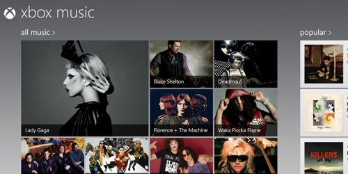 Xbox Music sonunda kullanımda