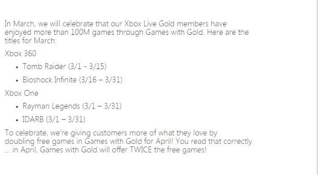Xbox Live'de Mart ayının ücretsiz oyunların listesi sızdı!