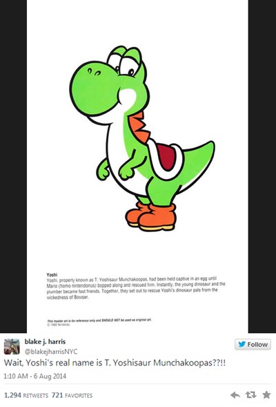 Yoshi'nin gerçek adı ne olabilir?