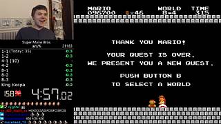 Super Mario'yu 4 dakika 56 saniyede bitirdi!
