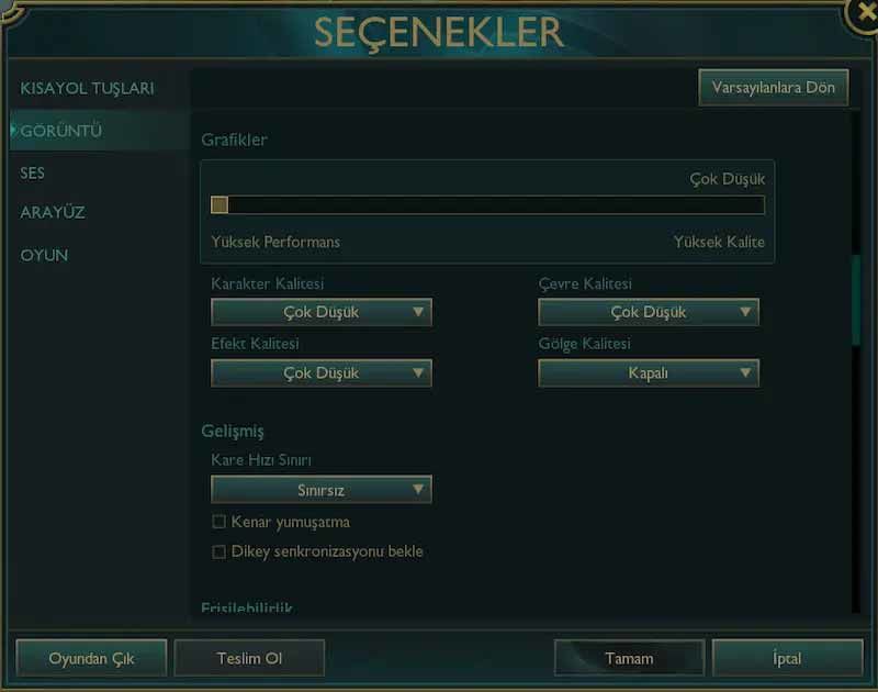 Oyun İçi Ayarlar Nasıl Olmalı?