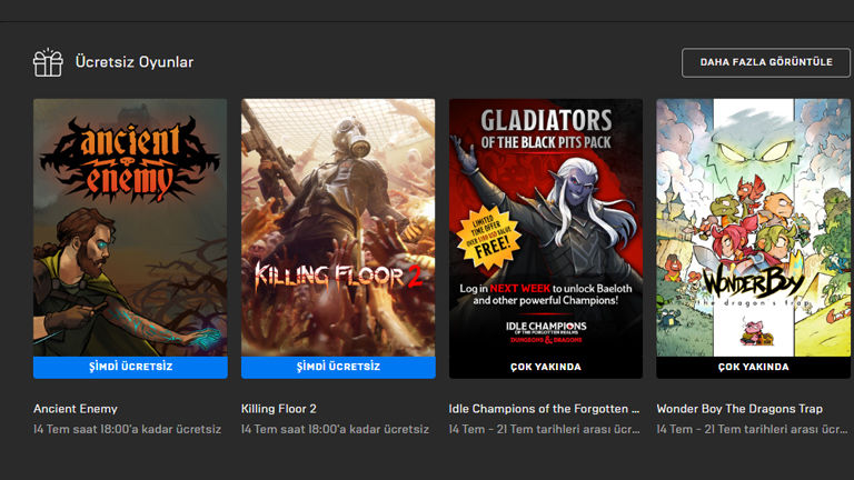 Epic Games Store ücretsiz oyunları (14 Temmuz)