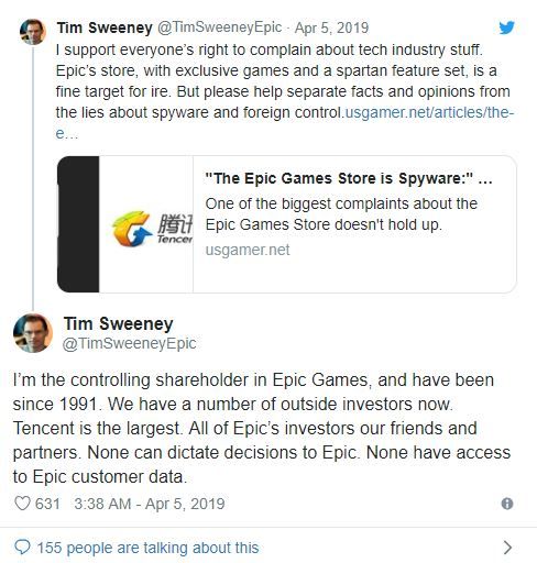 Epic Games Store kullanıcı bilgilerini Çin hükumetine mi veriyor?