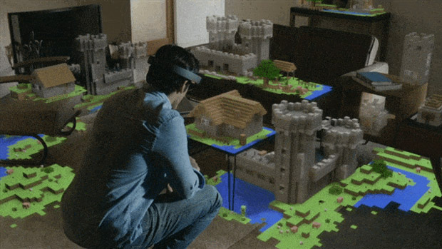 HoloLens ile Minecraft oturma odanıza konuk olacak!