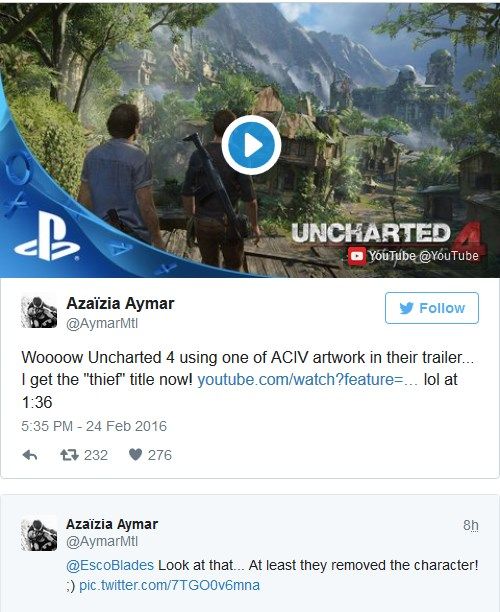 Naughty Dog, Uncharted 4 fragmanındaki 'hırsızlıktan' dolayı Ubisoft'tan özür diledi
