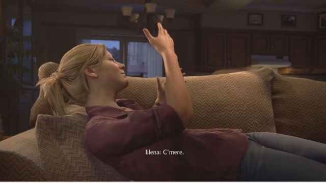 Uncharted 4'te Elena kendi kendine öpüşüyor