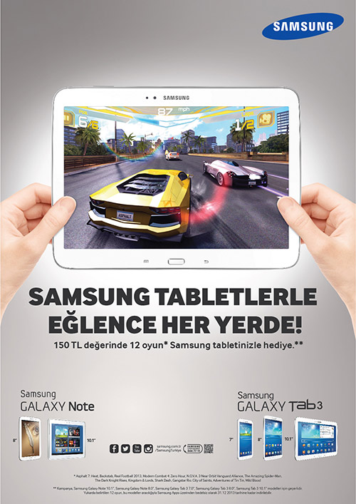 Samsung tabletlerde oyun keyfinin tadına varın!