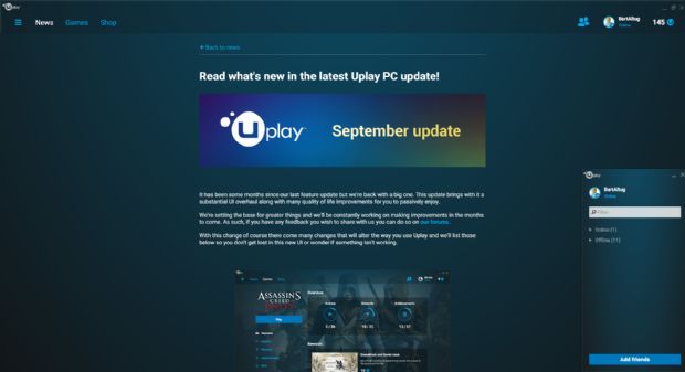 Uplay için yeni güncelleme geldi