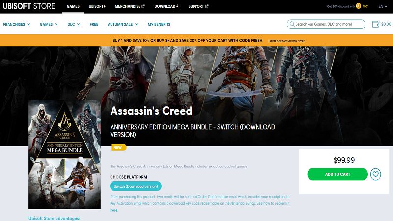 Assassin's Creed yıldönümü paketi 6 oyunu bir araya topluyor