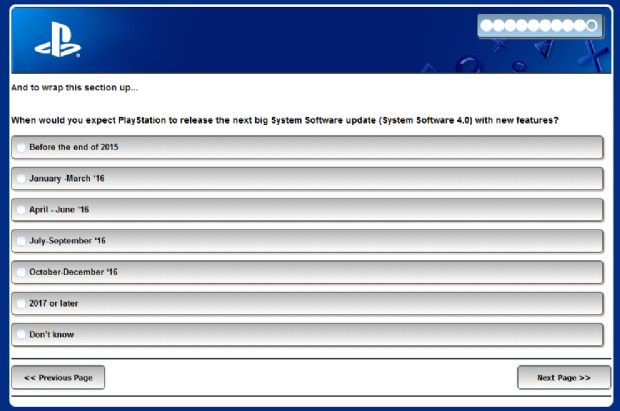 Sony, PlayStation için anket göndermeye başladı