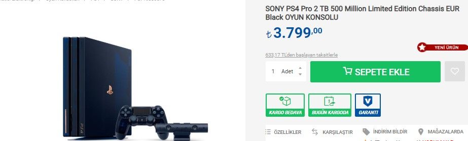 Limitli üretilen yeni PS4 Pro modelinin Türkiye fiyatı şaşırttı!