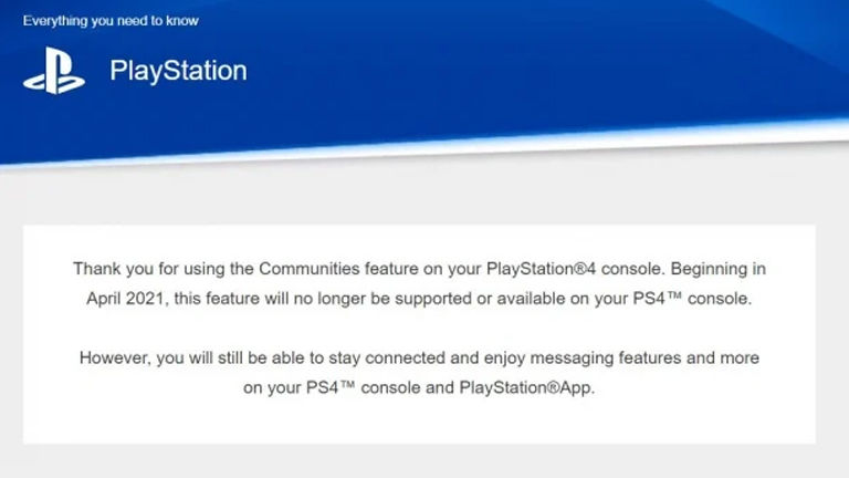 PlayStation Topluluklar özelliği kaldırılıyor