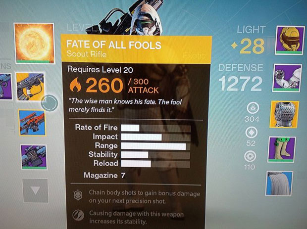 Destiny'deki "Fate of All Fools" silahı dünyada sadece 1 kişide var