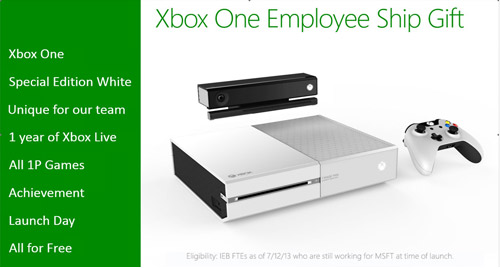 Xbox çalışanlarına Beyaz Xbox One verilecek!