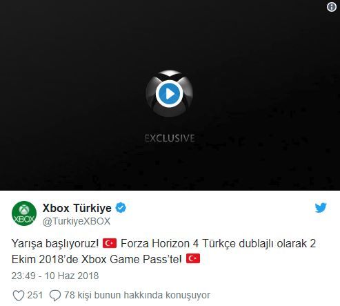 Microsoft geri adım attı: Froza Horizon 4'te Türkçe dublaj yok