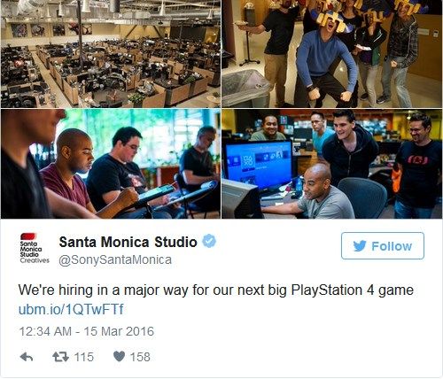 Santa Monica, yeni PS4 oyunu için çalışan arıyor!