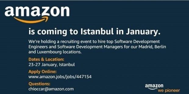 Amazon, Türkiye'den eleman arıyor