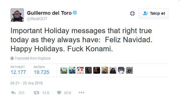 Guillermo del Toro, Konami'ye saydırmaya devam ediyor