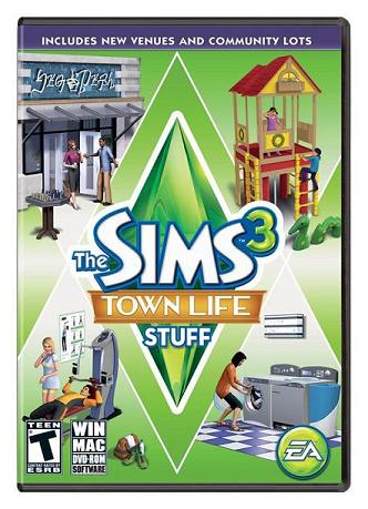 The Sims 3: Town Life Stuff'ın kutu tasarımı