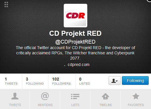 CD Projekt RED de sonunda Twitter'da
