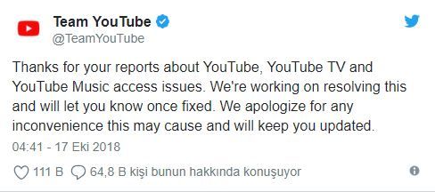 Youtube çökünce polisten yardım istedi!