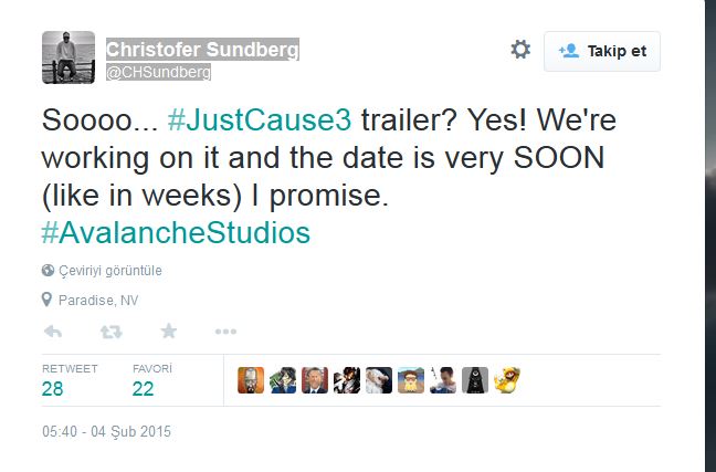 Just Cause 3'ün ilk videosu çok yakında bizlerle olacak!
